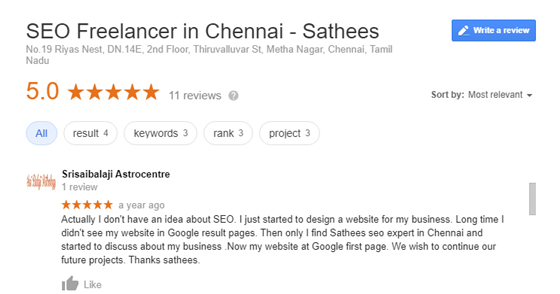 SEO Freelancer in Chennai